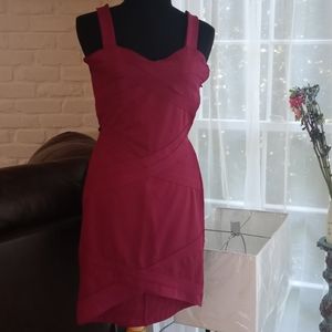 Fuchsia sexy ladies evening dress